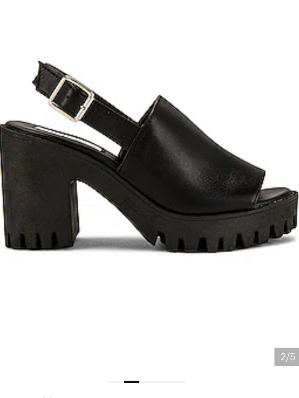 Madden Girl Sonny Black Lug Sole Platform Heeled Sandals Slingback Size 8.5 NWOT